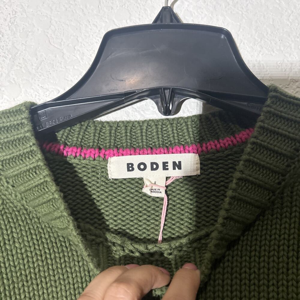 Boden Lucy Oversized Cotton Jumper Green Size S NWT - Picture 4 of 6